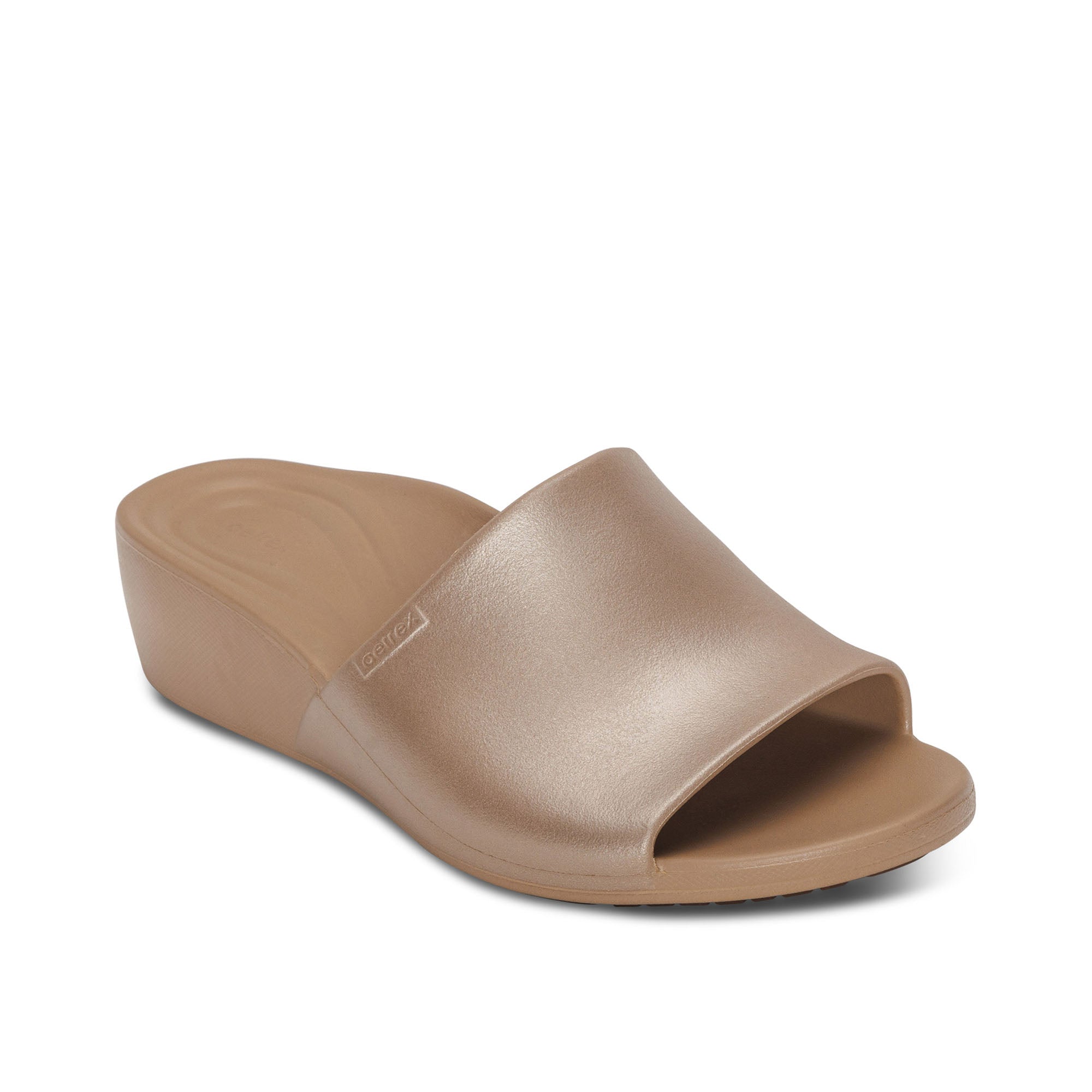 Jamie Wedge Womens Tan Shimmer Aetrex PH