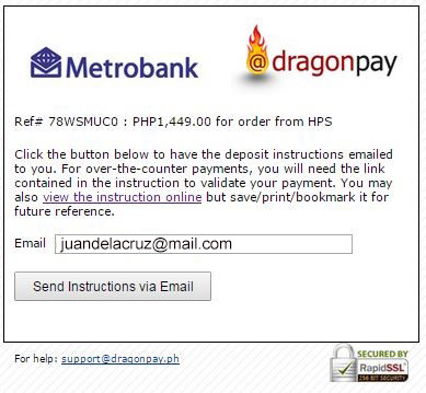 Email Input - DragonPay